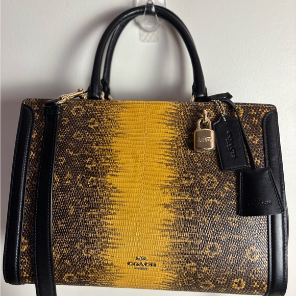 Coach Exclusive Lizard Embossed Zoe Carryall Bag - EUC - Picture 3 of 14